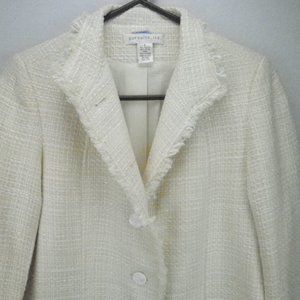 Pursuit LTD. Women's Long Ivory Tweed Jacket